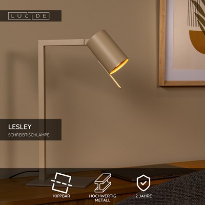 Lucide LESLEY - Schreibtischlampe - 1xGU10 - Taupe